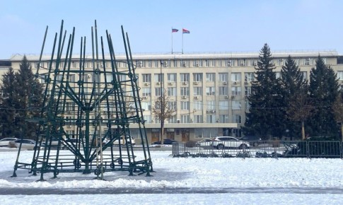 Главную новогоднюю елку Приамурья начали устанавливать в Благовещенске