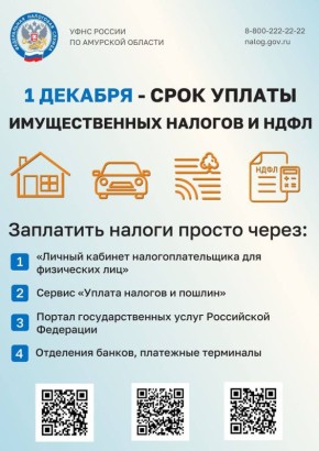 Напоминаем о необходимости заплатить налоги