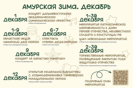 С 1 декабря в регионе стартует культурная программа «Амурская зима»