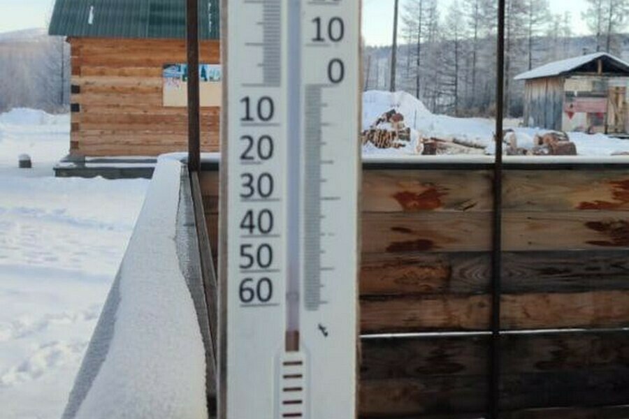 Жители Амурской области показали уличный термометр с очень низкой температурой воздуха