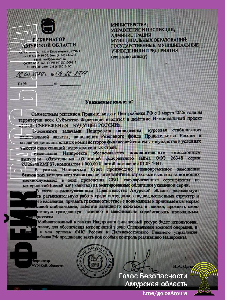 Амурчан напугали фейком о замене банковских вкладов и маткапитала на гособлигации