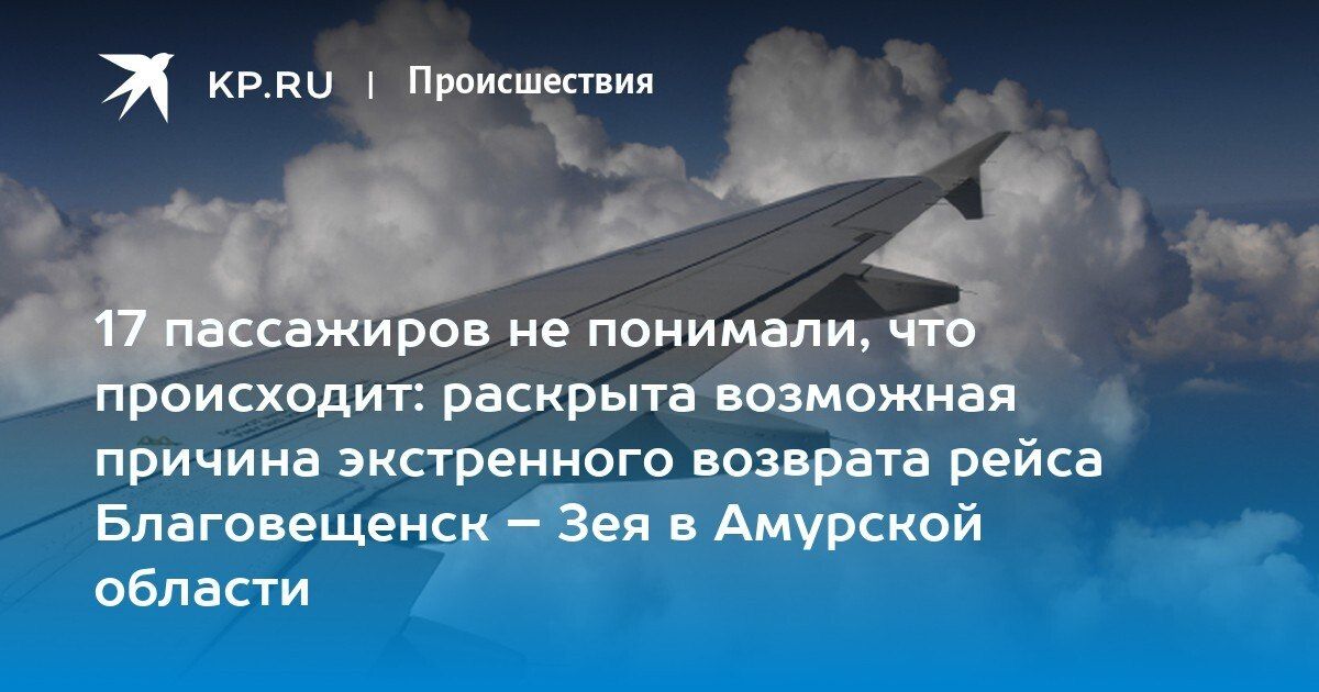 Экстренное возвращение самолета из Благовещенска в Зею