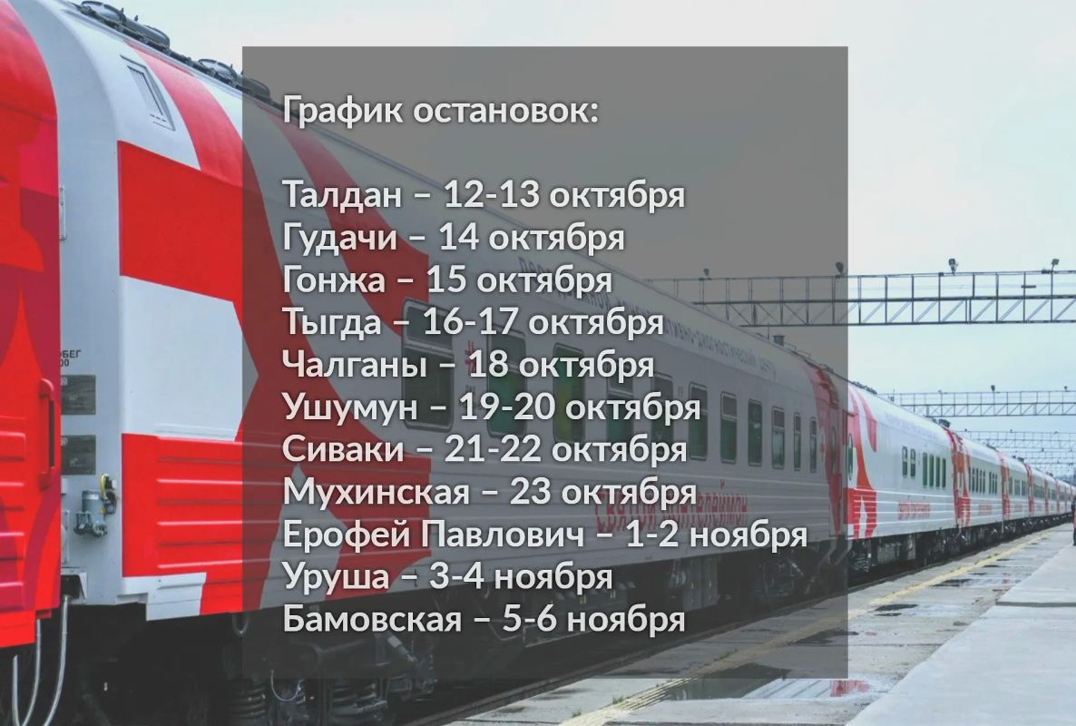 Для бесплатного обследования жителей отдаленных территорий в Амурскую область прибудет поезд «Святой Пантелеймон»