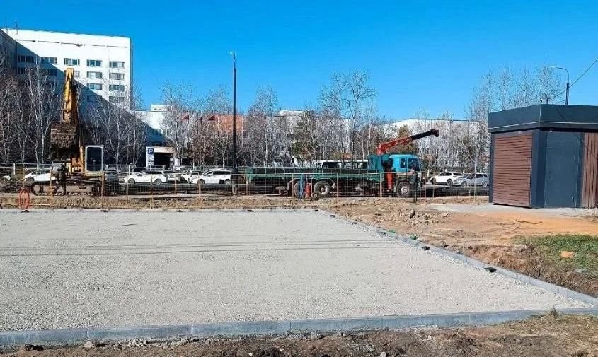 Первый этап благоустройства сквера в микрорайоне Благовещенска завершится до конца осени